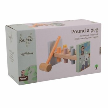 JOUECO - ของเล่นตอกไม้ลายสัตว์ป่า - สำหรับเด็ก 12 เดือนขึ้นไป (1 ชิ้น)