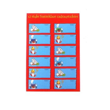 สติกเกอร์ของขวัญซินเตอร์คลาส / เซนต์นิโคลัส (24 ชิ้น) - แพ็ค 12 ชิ้น