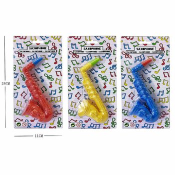 แซกโซโฟนของเล่น - 16 ซม. - คละสี - 12 ชิ้นต่อแผง