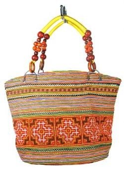 กระเป๋า B-FAIR Beads สีน้ำตาล/เหลือง (1 ชิ้น)