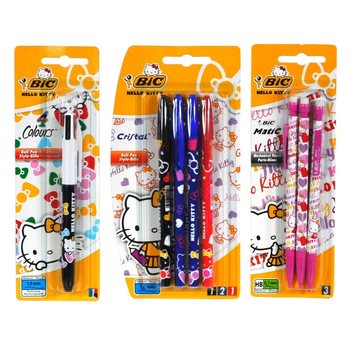 ปากกา Hello Kitty BIC คละแบบบนการ์ด (12 ชิ้น)