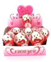ตุ๊กตาหมี I LOVE YOU ในกล่องโชว์ (12 ตัว)