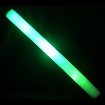 แท่งไฟโฟม LED สีเขียวเดี่ยว - สำหรับปาร์ตี้ - 45 ซม. (17 ชิ้น)