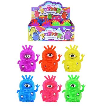 ตุ๊กตาพัฟเฟอร์มอนสเตอร์มีไฟ 3 ตา ในกล่องโชว์ (12 ชิ้น)