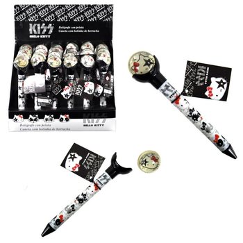 HELLO KITTY - ปากกาลูกลื่นและลูกบอลเด้งดึ๋ง 2 ใน 1 - สีดำ (24 ชิ้น)