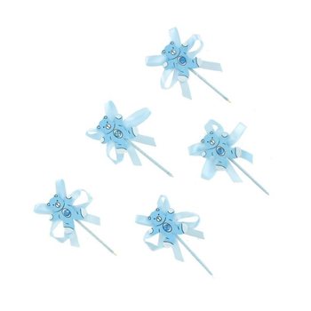 ไม้ปักคัพเค้กเด็กแรกเกิด - หมีสีฟ้า (12 ชิ้น)