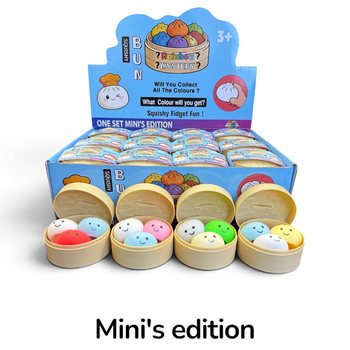 RAGE - สกุชชี่ MINI&rsquo;S EDITION ซาลาเปา Bun Dumplings เล็ก (5.3 x 5.3 x 4.1 ซม.) ของเล่นบีบคลายเครียด Viral 2026 (24 ชิ้น)