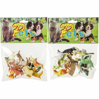 ชุดตุ๊กตาฟิกเกอร์สุนัขและแมว 12 ชิ้น