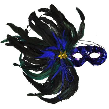 หน้ากากแฟนซีประดับขนนก - รุ่น 6 (4 ชิ้น)