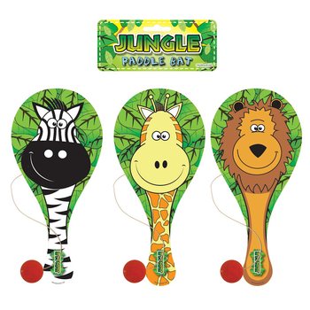 ของเล่นไม้พายบอลลายสัตว์ป่า Jungle Animals Paddle Bat (24 ชิ้น)