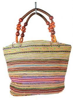 กระเป๋า B-Fair Beads สีน้ำตาล หูหิ้วลูกปัด (1 ใบ) | รหัสสินค้า: 97744