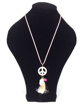 สร้อยคอสไตล์อิบิซา สีแซลมอน Peace Buddha (1 ชิ้น)