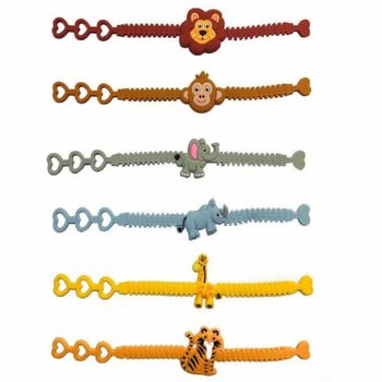กำไลซิลิโคนเด็ก ลายสัตว์ป่า (12 ชิ้น)