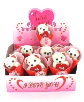 ตุ๊กตาหมี I LOVE YOU ในกล่องโชว์ (12 ตัว)