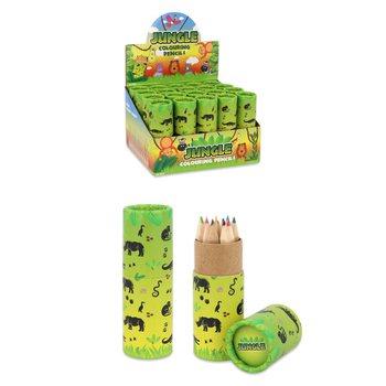 ดินสอสี 12 แท่งในหลอด: ลายสัตว์ป่า - พร้อมกล่องโชว์ (20 ชิ้น)