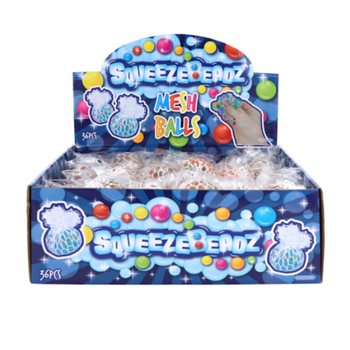 ลูกบอลบีบตาข่าย Squeezy Beadz ในกล่องโชว์ (36 ชิ้น)