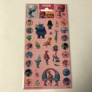 แผ่นสติ๊กเกอร์ TROLLS - 20 x 10 ซม. (10 ชิ้น)