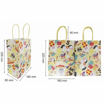 ถุงของขวัญกระดาษ - SINTERKLAAS - ขนาด 16x9x22 ซม. (12 ใบ)