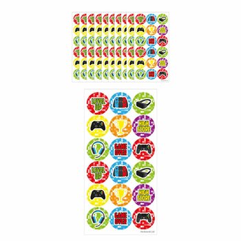 สติกเกอร์ Gamer Fun - 10 แผ่น แผ่นละ 18 ดวง