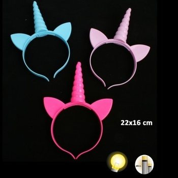 ที่คาดผมยูนิคอร์นแบบมีไฟ รวมแบตเตอรี่ (24 ชิ้น)