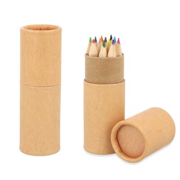 ดินสอสี 12 แท่งในกล่องทรงกระบอก: รุ่น Eco Friendly - พร้อมกล่องโชว์ (20 ชิ้น)