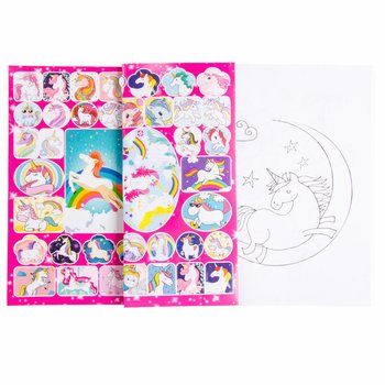 สมุดระบายสีม้ายูนิคอร์น A4 พร้อมสติกเกอร์ (12 เล่ม)