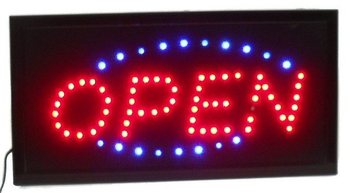 ป้ายไฟ LED ตกแต่งร้านค้า - OPEN 2 สี