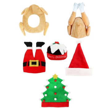 ชุดหมวกคริสต์มาสแฟนซีสุดหรูคละแบบ - Xmas Caps (6 ชิ้น)