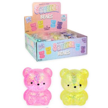 ตุ๊กตาหมีบีบ สควีช แบร์ - ไส้ชูการ์ คละสีในดิสเพลย์ (12 ชิ้น)