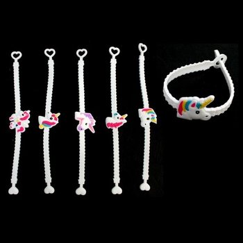 สร้อยข้อมือซิลิโคนยูนิคอร์นสำหรับเด็ก (12 ชิ้น)
