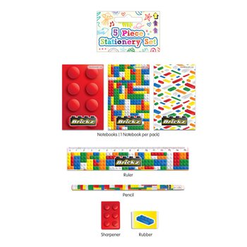 ชุดเครื่องเขียนบล็อกตัวต่อ 5 ชิ้น (24 ชุด)