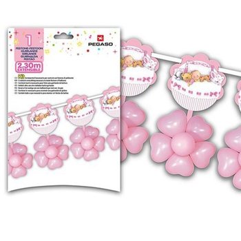 สายลูกโป่งประดับขนาดใหญ่ 2.3 เมตร - สีชมพู (3 ชิ้น)