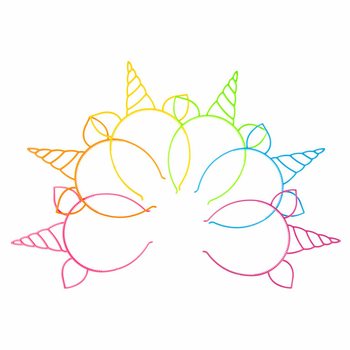 ที่คาดผมยูนิคอร์น คละสีนีออน (24 ชิ้น)