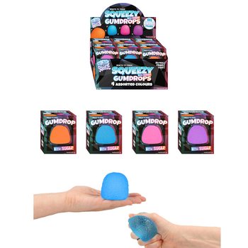 Squeeze Gum Drop ของเล่นบีบยืด ไส้น้ำตาล - ในกล่องดิสเพลย์ (12 ชิ้น)