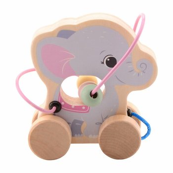 JOUECO - ขดลวดลูกปัดไม้ ลายสัตว์ป่า - สำหรับเด็ก 12 เดือนขึ้นไป