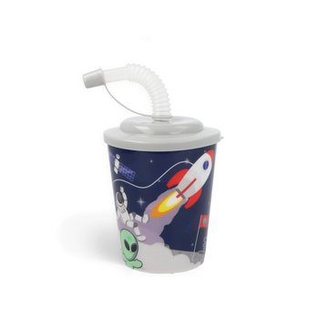 แก้วน้ำ / ถ้วยไอศกรีม พร้อมหลอด – อวกาศ SPACE (12 ชิ้น)