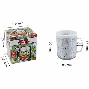 สัตว์ในฟาร์ม - แก้วน้ำระบายสีเอง (ชุด 2 ชิ้น)