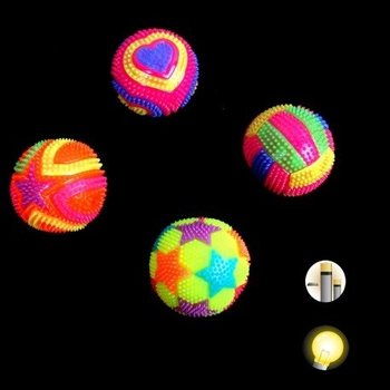 ลูกบอลเด้งดึ๋งหนามเรืองแสงสีสันสดใส (12 ชิ้น)