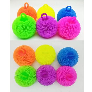 ลูกบอล Puffer สีสันสดใส - 8 ซม. - ในกล่องโชว์ (12 ชิ้น)