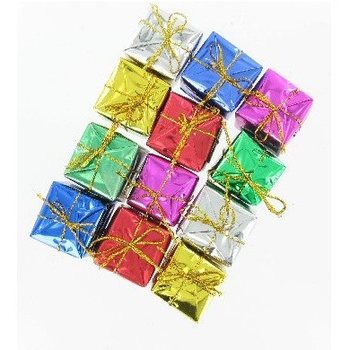 กล่องของขวัญจิ๋วตกแต่งคริสต์มาส (แพ็ค 12 ชิ้น)