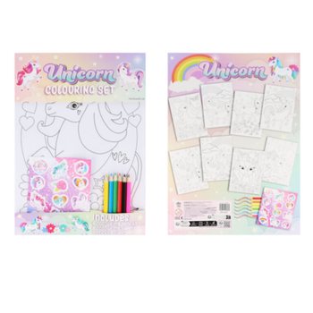 ชุดระบายสีขนาดใรญ่ ลายยูนิคอร์น - 22x30x1 ขม. (12 ชิ้น)