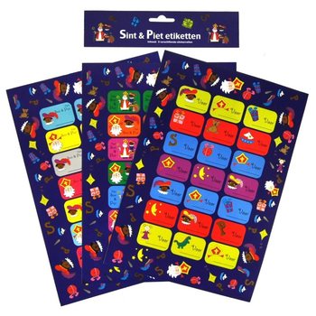 3 แผ่น - ป้ายของขวัญ Sinterklaas (12 ชิ้น)