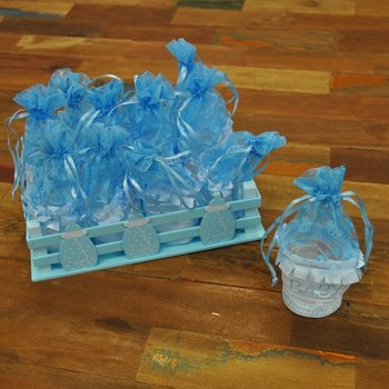 ลังไม้ตกแต่งพร้อมกล่องของขวัญ 12 ชิ้น - สีน้ำเงิน