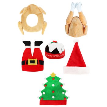 ชุดหมวกคริสต์มาสแฟนซีสุดหรูคละแบบ - Xmas Caps (6 ชิ้น)