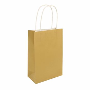 ถุงกระดาษมีหูหิ้ว - 14x21x7 ซม. - สี: ทอง (24 ชิ้น)