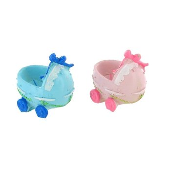 ท็อปเปอร์เค้กเด็กแรกเกิด - รถเข็นเด็ก - สีชมพู/สีฟ้า (2 ชิ้น)