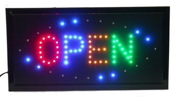 ป้ายไฟ LED OPEN - 4 สี - แบบกระพริบ
