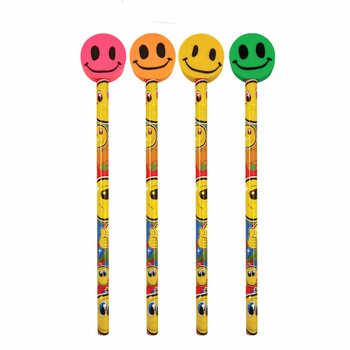 ดินสอหน้ายิ้ม Smiley พร้อมยางลบ (24 แท่ง)
