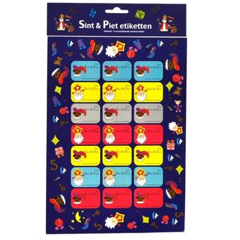 3 แผ่น - ป้ายของขวัญ Sinterklaas (12 ชิ้น)