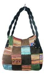 กระเป๋าต่อผ้า B-FAIR PATCHWORK ใบเล็ก สีดำ (1 ชิ้น)